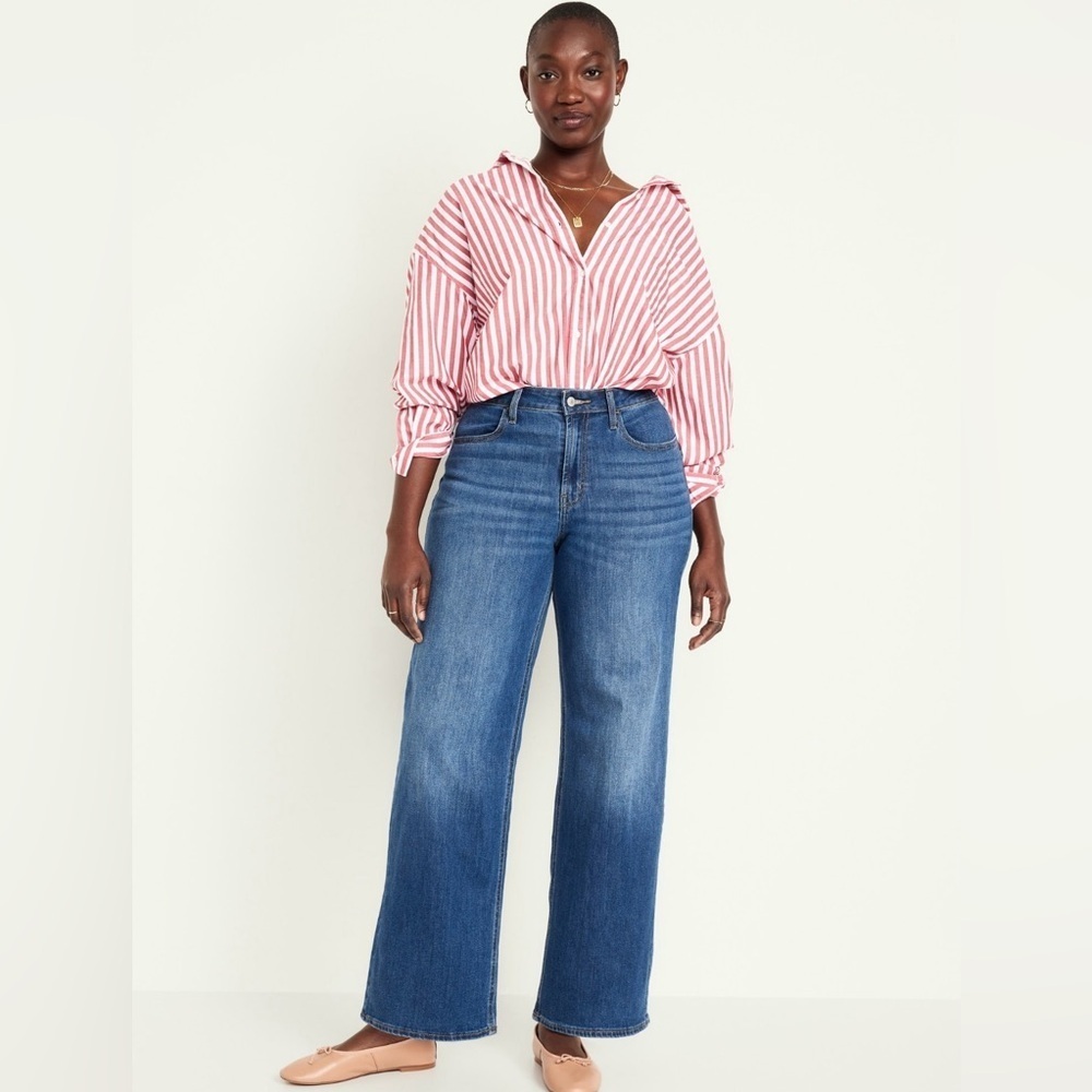 NEW Women’s High Waisted Wow Wide Leg Jeans Sz.16 Tall, Medium Wash